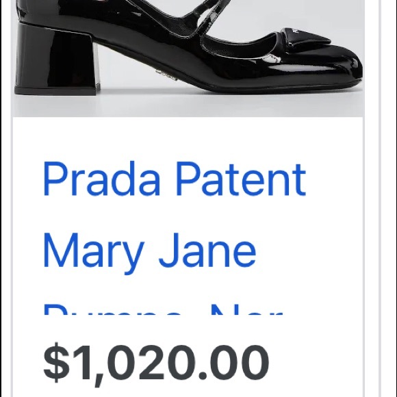 Prada- black block heel leather square toe pump size 39 1/2. - Picture 8 of 10